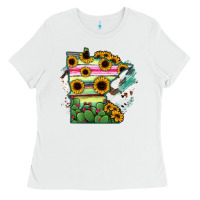 White Minnesota State Map Ladies Tee - RanaPortraitStore