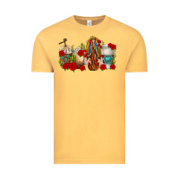 Vintage Mustard Lady of Guadalupe Coffee Cups Vintage Tee - texasbilliewilder