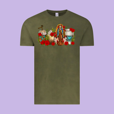 Lady Of Guadalupe Coffee Cups Vintage Tee Designed By Texasbilliewilder