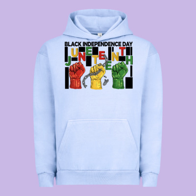 Black Independence Day Juneteenth Urban Hoodie Designed By Barkaloodesign