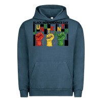 Pigment Midnight Navy black independence day juneteenth Urban Hoodie - BarkalooDesign