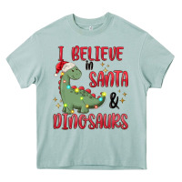 Arona i believe in santa & dinosaurs Heavy Core Tee - MaliasSmallBusiness