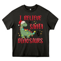 Asphalt i believe in santa & dinosaurs Heavy Core Tee - MaliasSmallBusiness