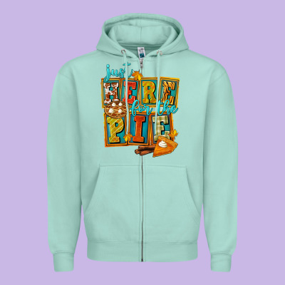 Just Here For The Pie Zipper Hoodie Designed By Fadigitalartstudio