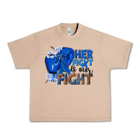 Burro Her fight is our fight Colon Cancer blue ribbon Urban Heavy Tee - NancyCooperArtShop