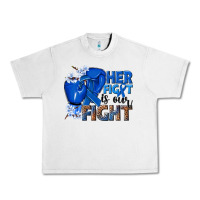 Lunar Rock Her fight is our fight Colon Cancer blue ribbon Urban Heavy Tee - NancyCooperArtShop