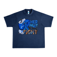 Navy Her fight is our fight Colon Cancer blue ribbon Urban Heavy Tee - NancyCooperArtShop