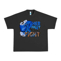 Pigment Black Her fight is our fight Colon Cancer blue ribbon Urban Heavy Tee - NancyCooperArtShop