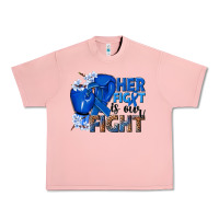 Salmon Her fight is our fight Colon Cancer blue ribbon Urban Heavy Tee - NancyCooperArtShop