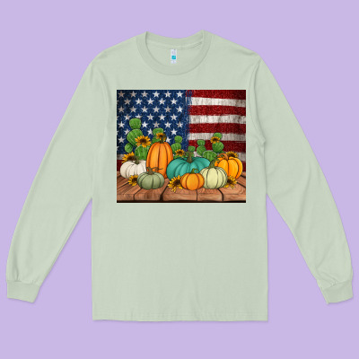Fall Themed American Tumbler Long Sleeve Tee Designed By Jasminsmagicworld