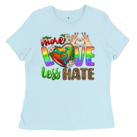 Baby Blue More Love Less Hate LGBTQ Ladies Tee - BundleAndBundleShop