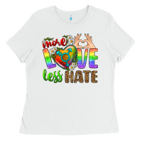 White More Love Less Hate LGBTQ Ladies Tee - BundleAndBundleShop