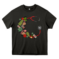 Asphalt custom name christmas stethoscope Heavy Core Tee - MaliasSmallBusiness