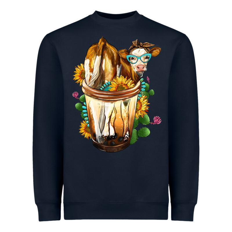 Simmental Cow Bobba Cup Heavyweight Sweatshirt by FaDigitalArtStudio | Teevron
