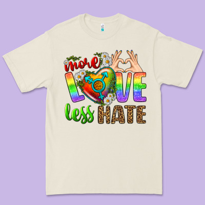 More Love Less Hate Lgbtq Premium Tee Designed By Bundleandbundleshop