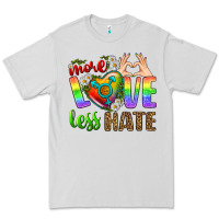 Dove Grey More Love Less Hate LGBTQ Premium Tee - BundleAndBundleShop