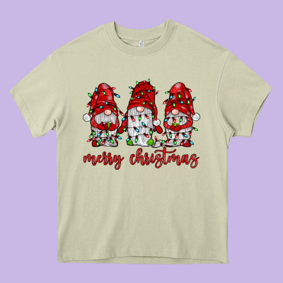 Merry Christmas Gnome With Christmas Lights Heavy Core Tee Designed By Jahusdesignshop