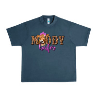 Midnight Navy Moody Heifer with Leopard Urban Heavy Tee - texasbilliewilder