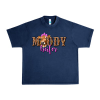 Navy Moody Heifer with Leopard Urban Heavy Tee - texasbilliewilder