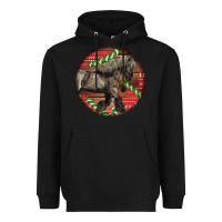 Black Belgian Horse Christmas Heavyweight Hoodie - LillyAllenDesigns