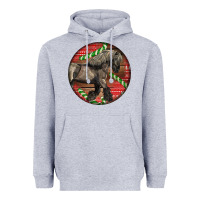Heather Grey Belgian Horse Christmas Heavyweight Hoodie - LillyAllenDesigns