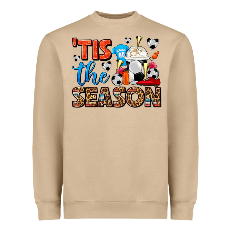 Tis The Season  Soccer  Frappe Coffee Heavyweight Sweatshirt by FaDigitalArtStudio | Teevron