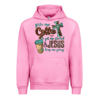 Fuchsia Pink give me coffee to get me started & jesus to keep me going Urban Hoodie - BarkalooDesign