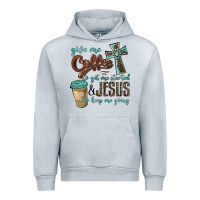 Heather Grey give me coffee to get me started & jesus to keep me going Urban Hoodie - BarkalooDesign