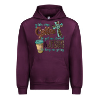 Mauve Wine give me coffee to get me started & jesus to keep me going Urban Hoodie - BarkalooDesign