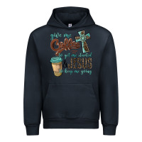 Navy give me coffee to get me started & jesus to keep me going Urban Hoodie - BarkalooDesign