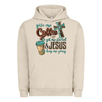 Pigment French Oak give me coffee to get me started & jesus to keep me going Urban Hoodie - BarkalooDesign