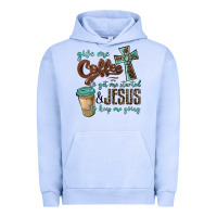 Pigment Grape Ice give me coffee to get me started & jesus to keep me going Urban Hoodie - BarkalooDesign
