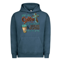 Pigment Midnight Navy give me coffee to get me started & jesus to keep me going Urban Hoodie - BarkalooDesign