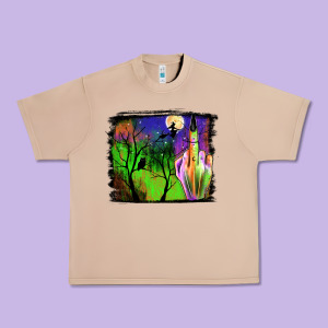 Halloween Background Urban Heavy Tee Designed By Jahusdesignshop