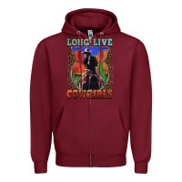 Burgundy long live cowgirls Zipper Hoodie - FaDigitalArtStudio