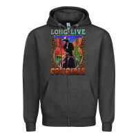 Charcoal Heather long live cowgirls Zipper Hoodie - FaDigitalArtStudio