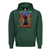 Sports Green long live cowgirls Zipper Hoodie - FaDigitalArtStudio