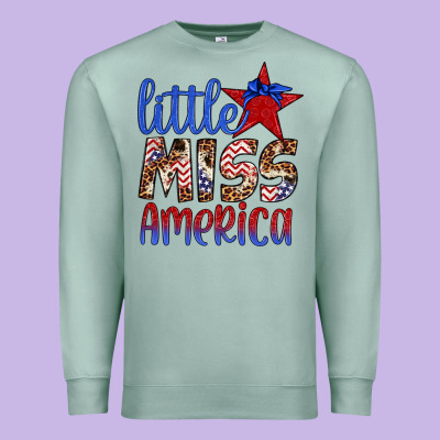 Little Miss America Premium Sweatshirt Designed By Artiststas