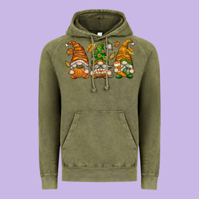 Fall Gnomes Vintage Hoodie Designed By Texasbilliewilder