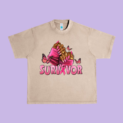 Breast Cancer Survivor Afro Nails Urban Heavy Tee Designed By Nancycooperartshop