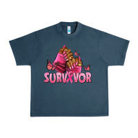 Midnight Navy Breast Cancer survivor afro nails Urban Heavy Tee - NancyCooperArtShop