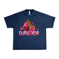 Navy Breast Cancer survivor afro nails Urban Heavy Tee - NancyCooperArtShop