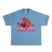 Pebble Blue Breast Cancer survivor afro nails Urban Heavy Tee - NancyCooperArtShop