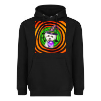 Black halloween bichons frise dog Heavyweight Hoodie - LillyAllenDesigns