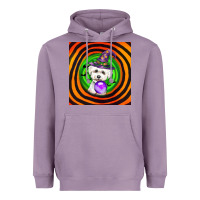 Lavender halloween bichons frise dog Heavyweight Hoodie - LillyAllenDesigns