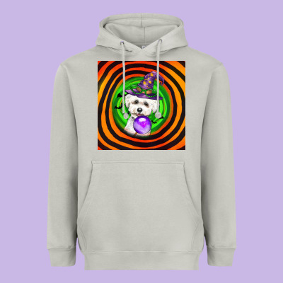 Halloween Bichons Frise Dog Heavyweight Hoodie Designed By Lillyallendesigns
