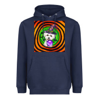 Navy halloween bichons frise dog Heavyweight Hoodie - LillyAllenDesigns