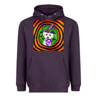 Plum halloween bichons frise dog Heavyweight Hoodie - LillyAllenDesigns