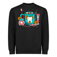 Black Dentist Coffee Heavyweight Sweatshirt - FaDigitalArtStudio