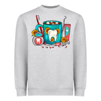 Heather Grey Dentist Coffee Heavyweight Sweatshirt - FaDigitalArtStudio